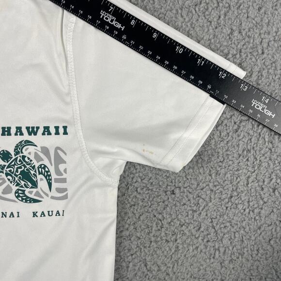 Island Crew Hawaii Men's Small White Green Short Sleeve 100% Polyester Shirt - Picture 8 of 10